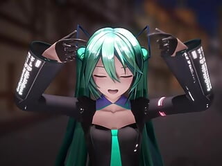 Cute Miku Dancing In Black Dress + Gradual Undressing (3d Hentai)