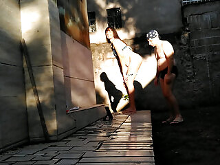 Amateur Couple Ass Licking Outside.