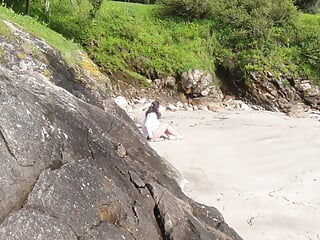 Dick Flash On The Beach. I Jerk Off To A Milf. She Showed Her Pussy And Tits