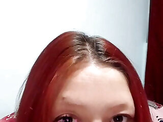 Exciting Music, Redhead Masturbates And Sucks Cock