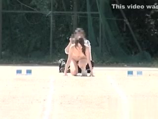 Naked Japanese Girl Doing Track Running