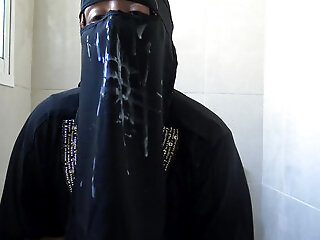 Moroccan Beurette From Marseille Big Cock Cumming All Over Her Hijab
