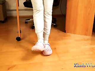 Dirty White Socks - Dangling And Foot Tease In Sweats