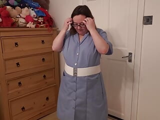 Milf In Nurse Uniform Playing With Boobs