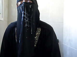 Moroccan Beurette From Marseille Big Cock Cumming All Over Her Hijab