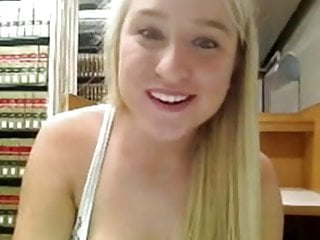 Cute Blonde Masturbates In Library