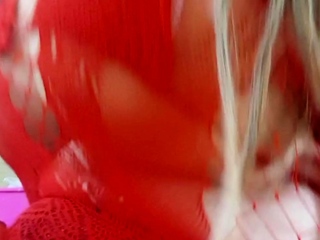 Have A Look At Nasty Susi Showing Pussy In Red Fishnet