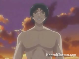 Redheaded Hentai Girl In Glasses Getting Slick Pussy