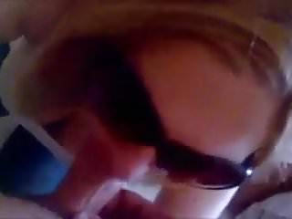 Girlfriend With Big Sunglasses Sucking A Cock