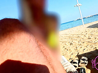 Beach Footjob On A Sunbed While Strangers Lie Right Next To Us