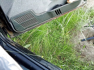 In The Car In The Parking Lot, My Stepmom Jerks Off My Dick Until I Cum