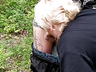 Stepmom Sucks My Dick In A Park And Swallows Cum