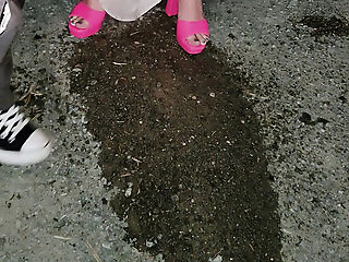 Best Hot MILF Humiliated Outdoor With Piss And Cum Pig Play