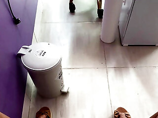 Fucking My Pussy In Public While Customers Pass By