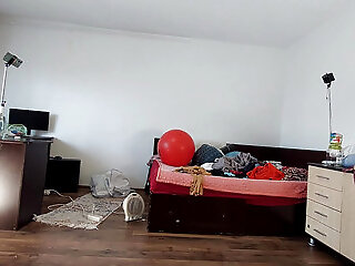 Sexy Mom Enjoys Trying On Clothes And Cutting Them. Sexy Wife Dances Naked At Home.