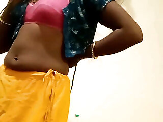 Desi Indian Tamil Hotwife Teases Sugar Daddy In Pink Bra And Saree With Navel Show At Hotel!