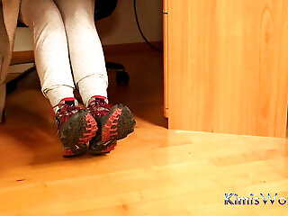 Dirty White Socks & Hiking Shoes - Slow Sneaker Removal, Sock Tease & Foot Play