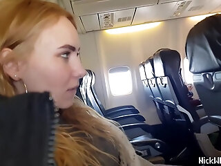 Airplane ! Horny Pilots Wife Shows Big Tits In Public