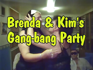 Kim & Brendas Mature Homemade Gangbang Part 1
