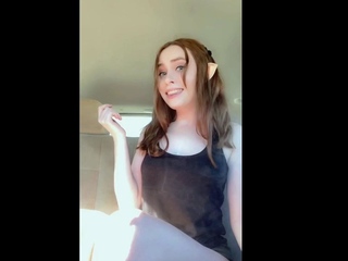 Amateur Redhead Fully Nude On Bed And Masturbating