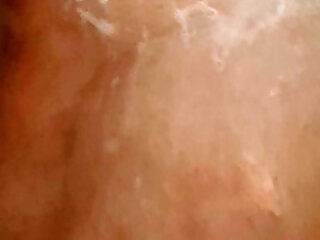 53 Year Old Milf, Tits And Pussy Covered In Cream, Wet In The Shower