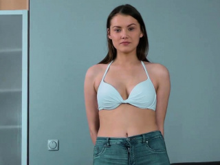 Shy Brunette Virgin Stripping On Camera