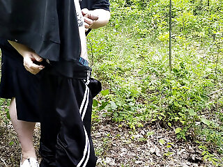 Neighbor Sucks My Dick In A Public Park And Swallows Hot Cum