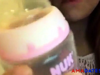 Cute Teen Drinks Her Own Pee