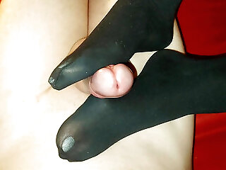 Mature Housewife Gives Young Stranger A Nylon Footjob