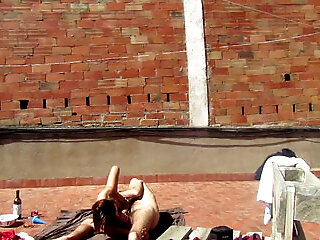 Amateur Couple Fucking On The Terrace, Outside Sex