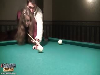 Teen Girl Has Lost Hard Fuck In Pool Game