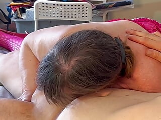 Granny Fuscia's Suck, Stick, Lick & Dick Triple Cum